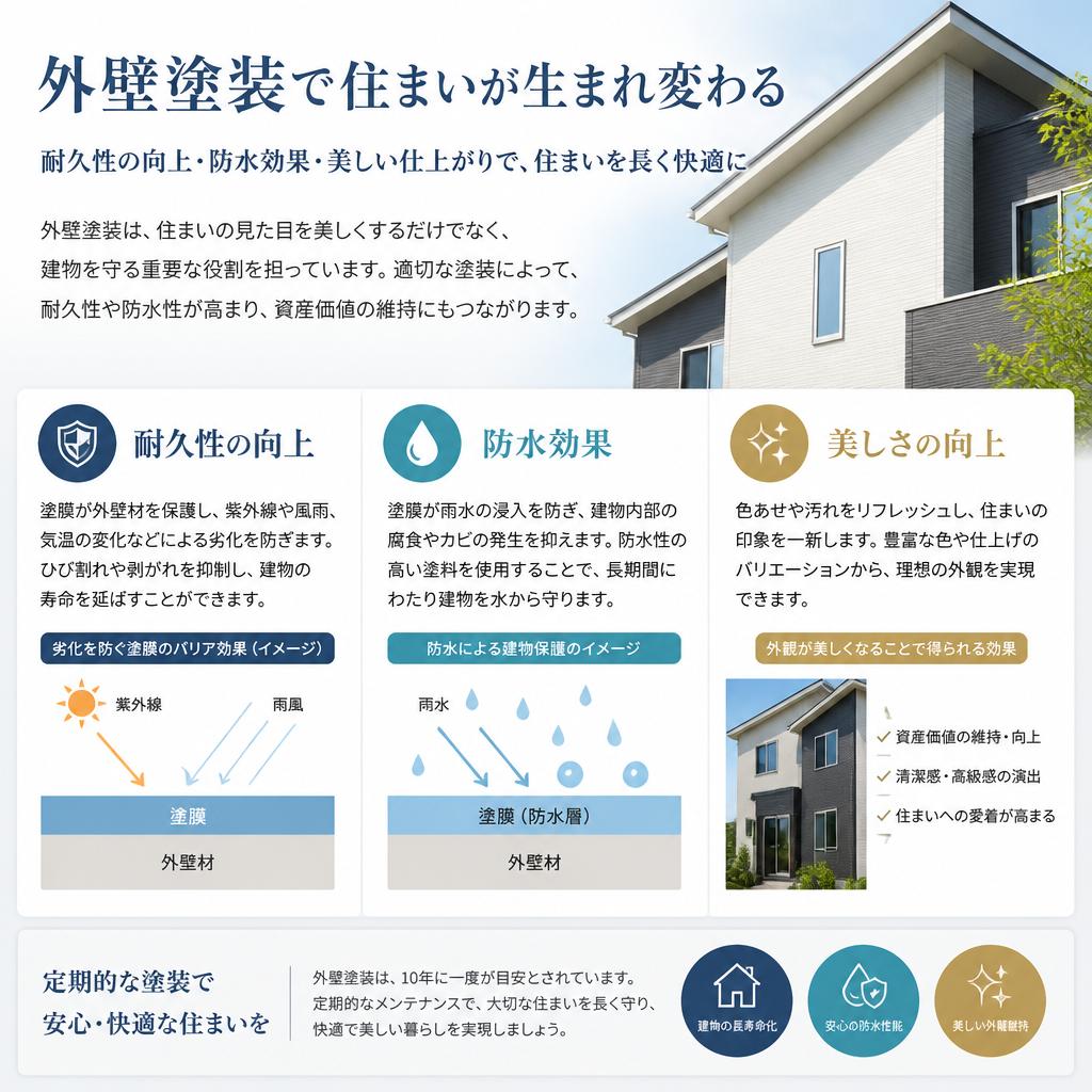 外壁塗装がもたらすメリット