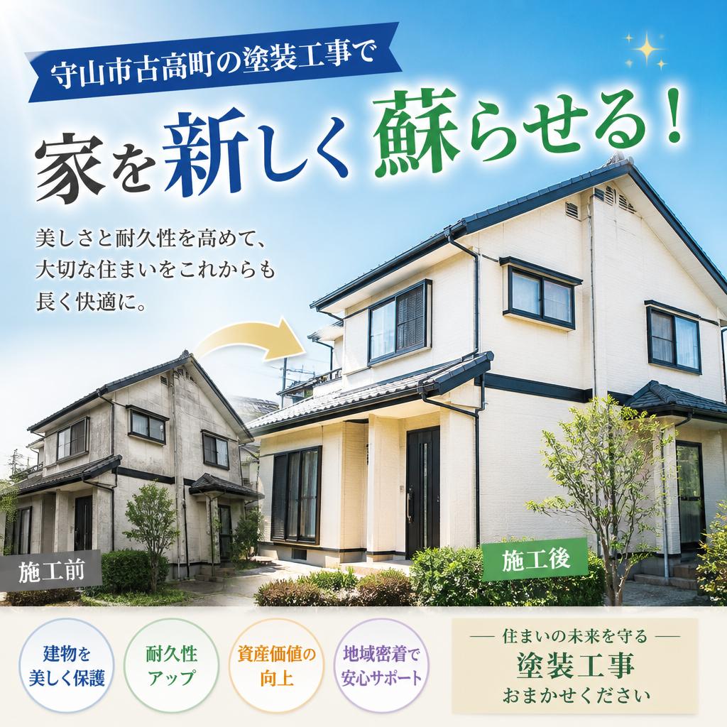 守山市古高町の塗装工事で家を新しく蘇らせる！｜滋賀県守山市のリフォームならトータルサポートNAO