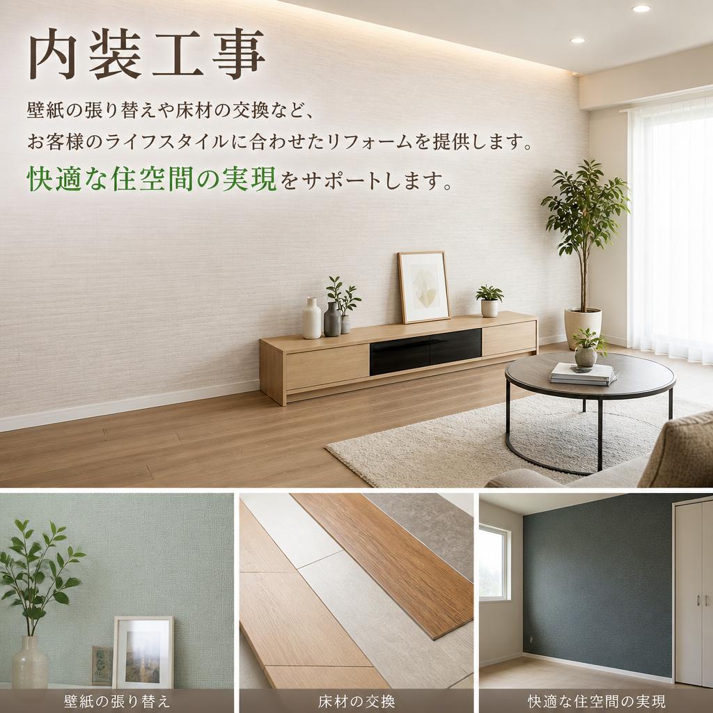 幅広い内装工事の対応