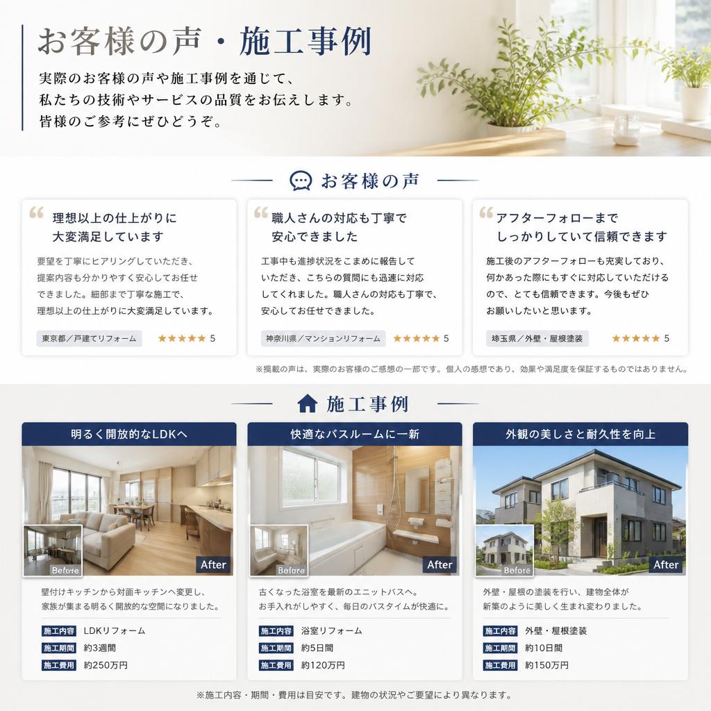 4. お客様の声（施工事例）